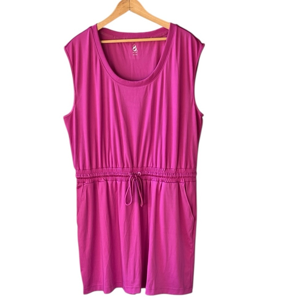 Lou & Grey XL Magenta Luvstretch Drawstring Pocket Dress